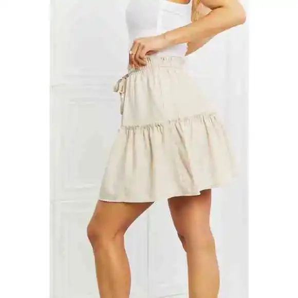 Zenana Carefree Linen Ruffle Skirt - Picture 5 of 5